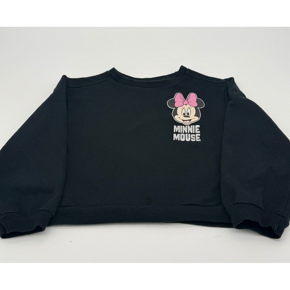 Disney Other - Disney Minnie Mouse Kids Black Graphic Sweatshirt Size 6 Sassy Bold Iconic
